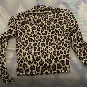 Cheetah print mock neck